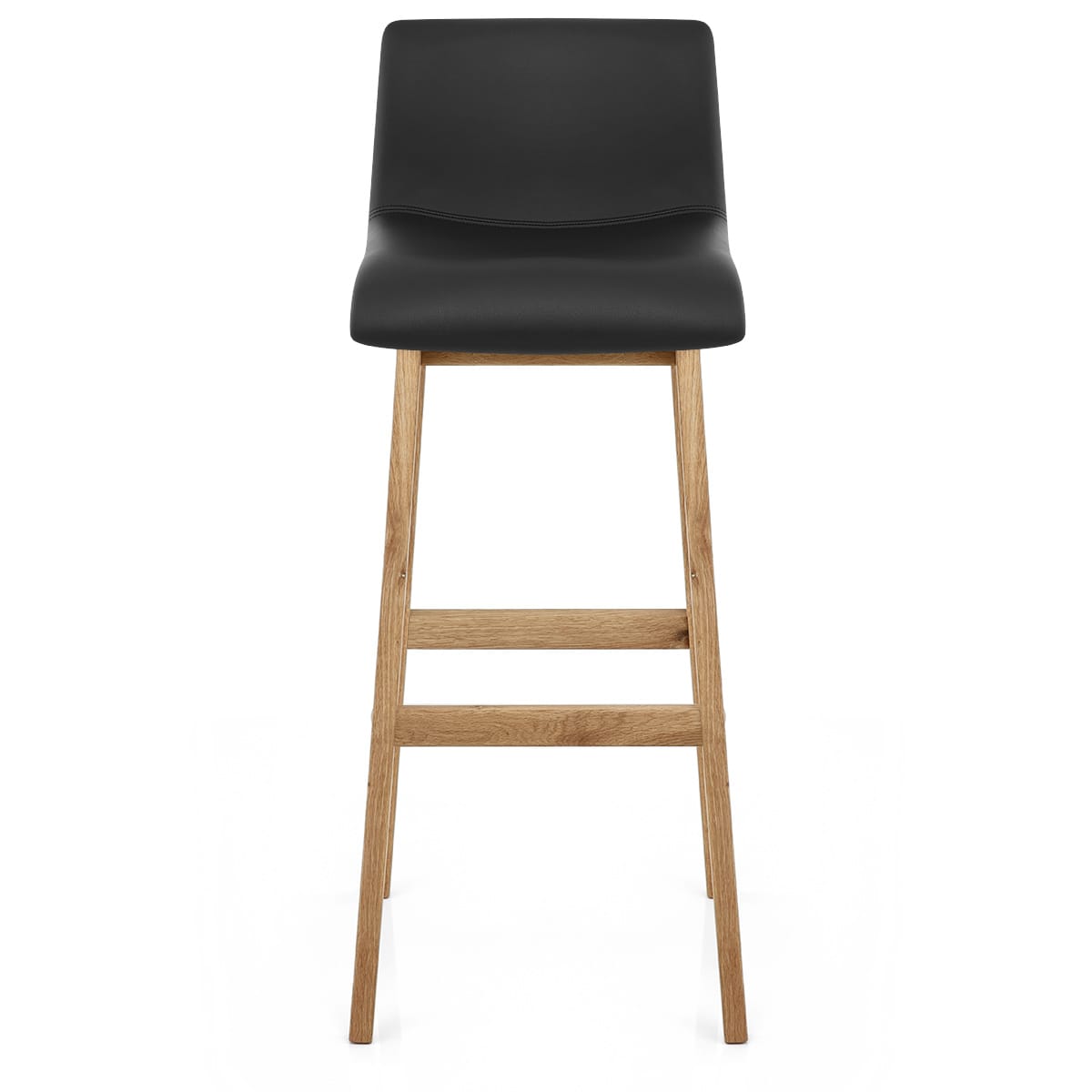 Sgabello Ecopelle Legno - Wave Nero