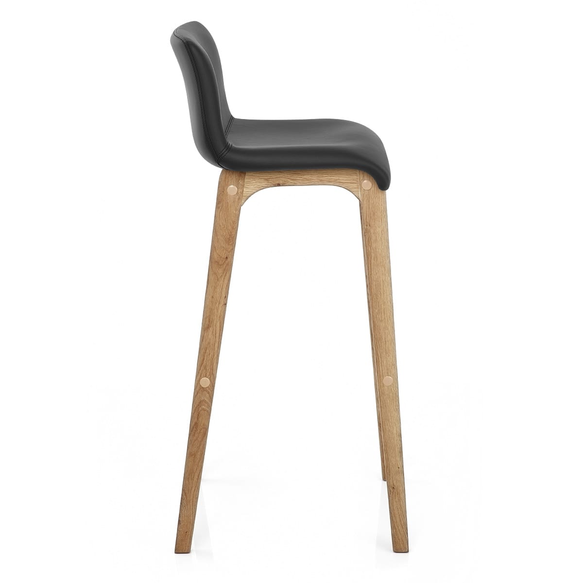 Sgabello Ecopelle Legno - Wave Nero