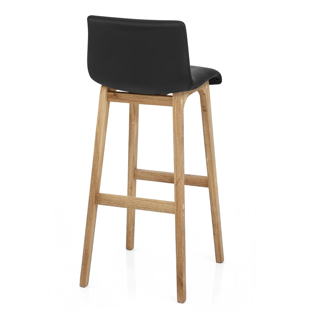 Sgabello Ecopelle Legno - Wave Nero