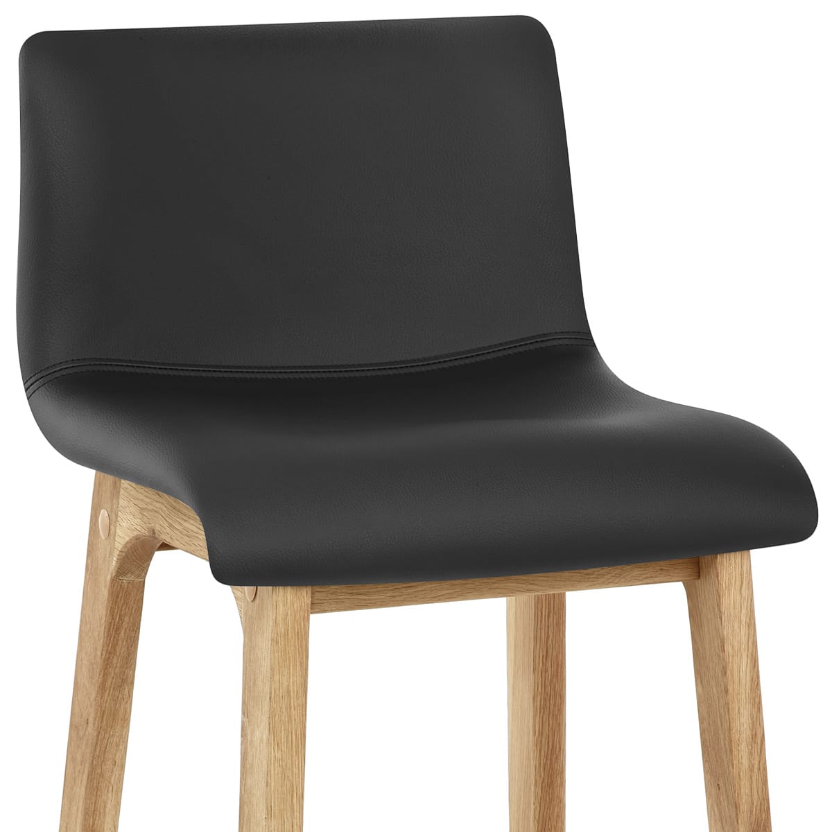 Sgabello Ecopelle Legno - Wave Nero