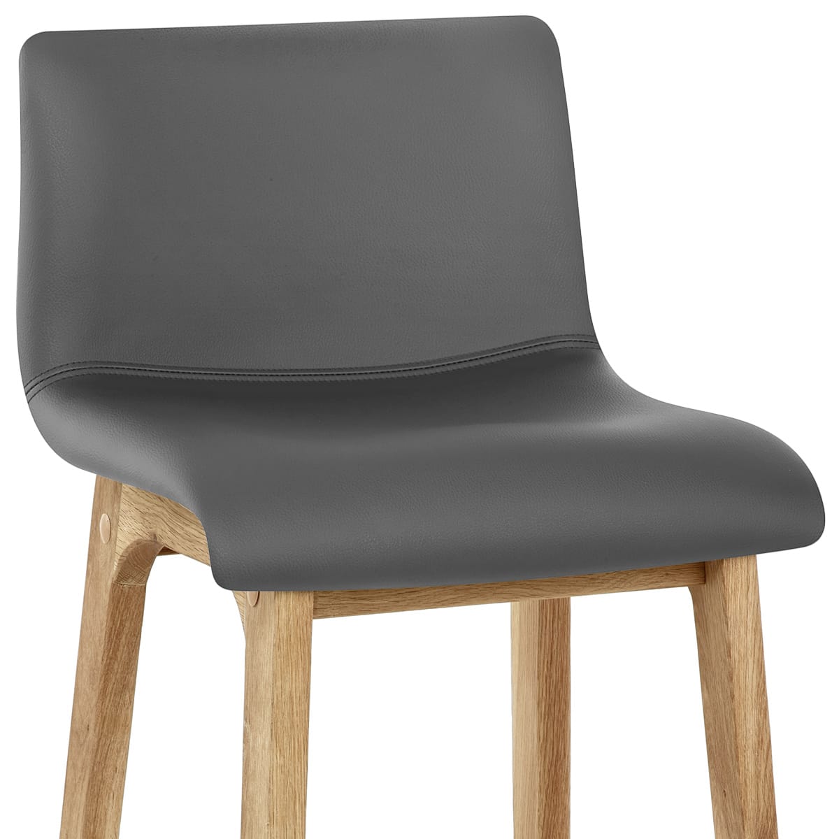 Sgabello Ecopelle Legno - Wave Grigio
