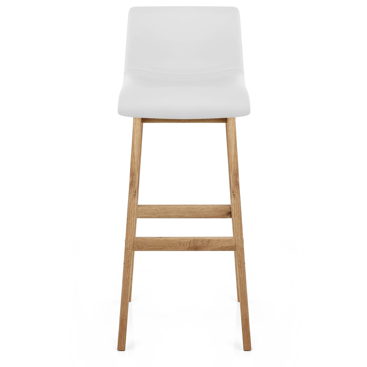 Sgabello Ecopelle Legno - Wave Bianco