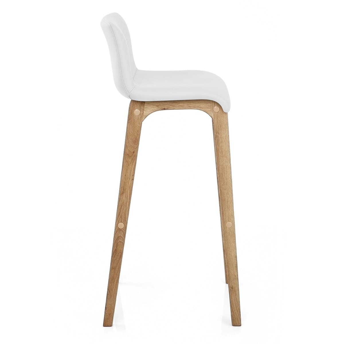 Sgabello Ecopelle Legno - Wave Bianco