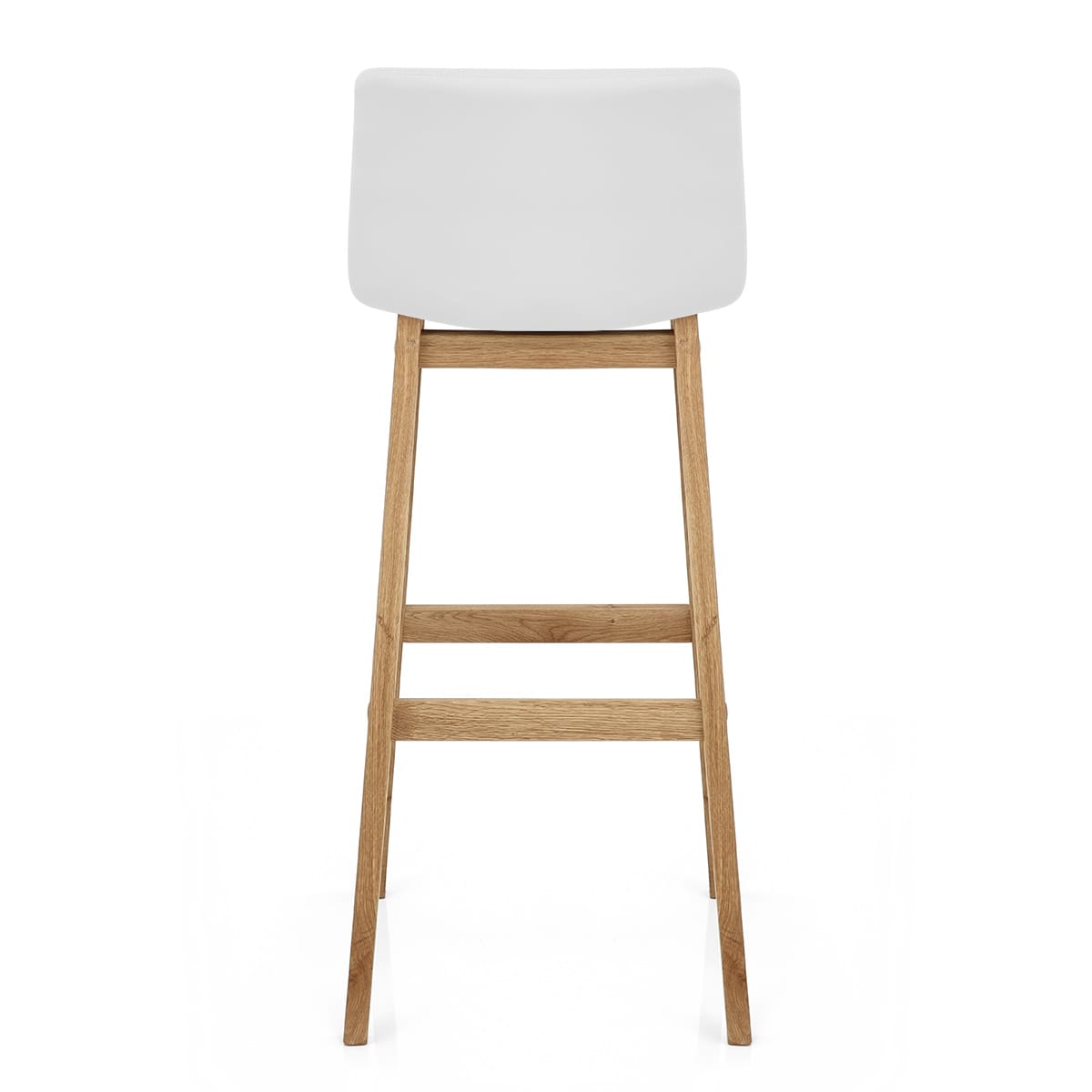 Sgabello Ecopelle Legno - Wave Bianco
