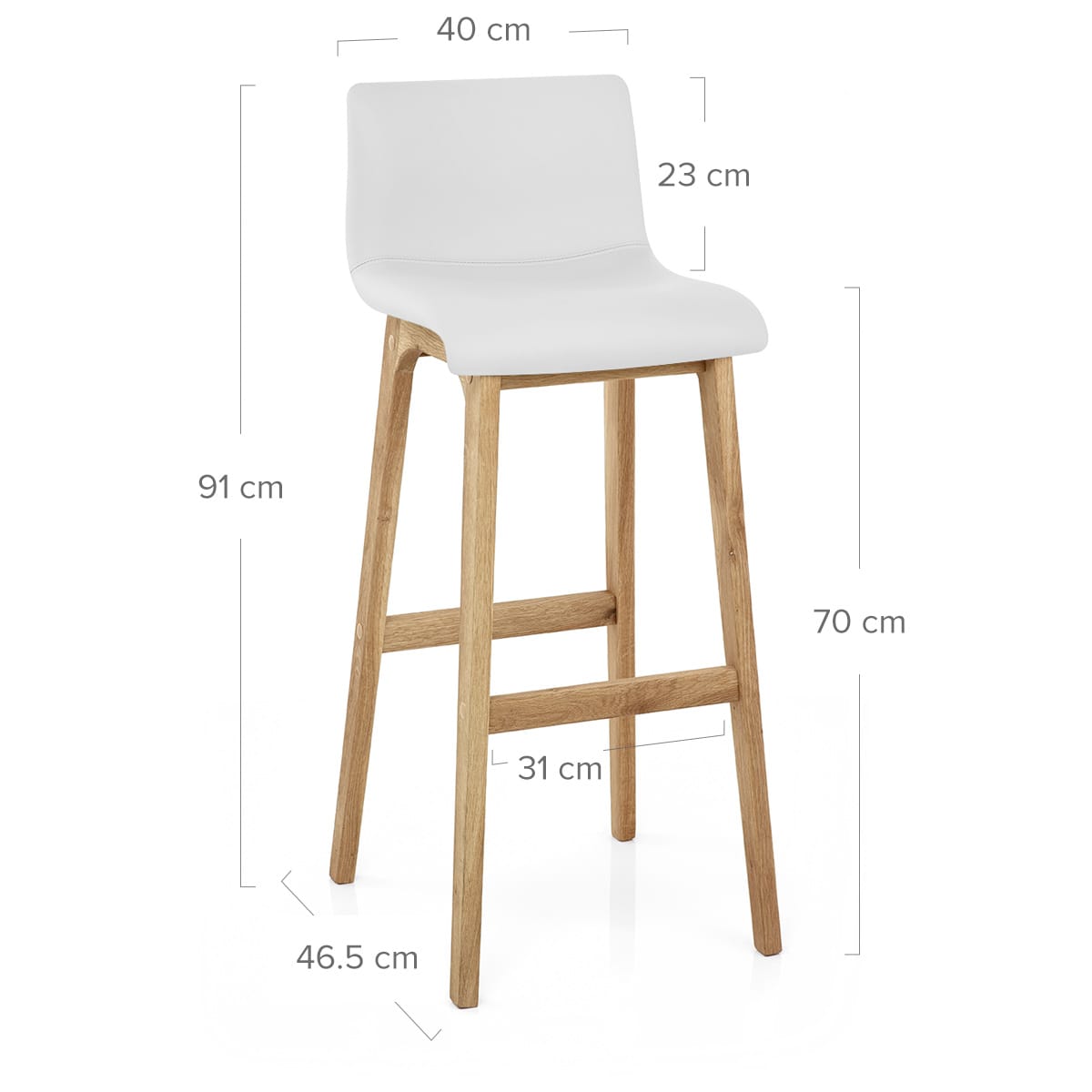 Sgabello Ecopelle Legno - Wave Bianco