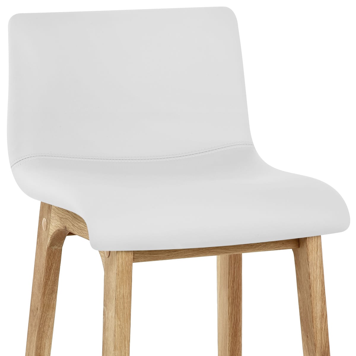 Sgabello Ecopelle Legno - Wave Bianco
