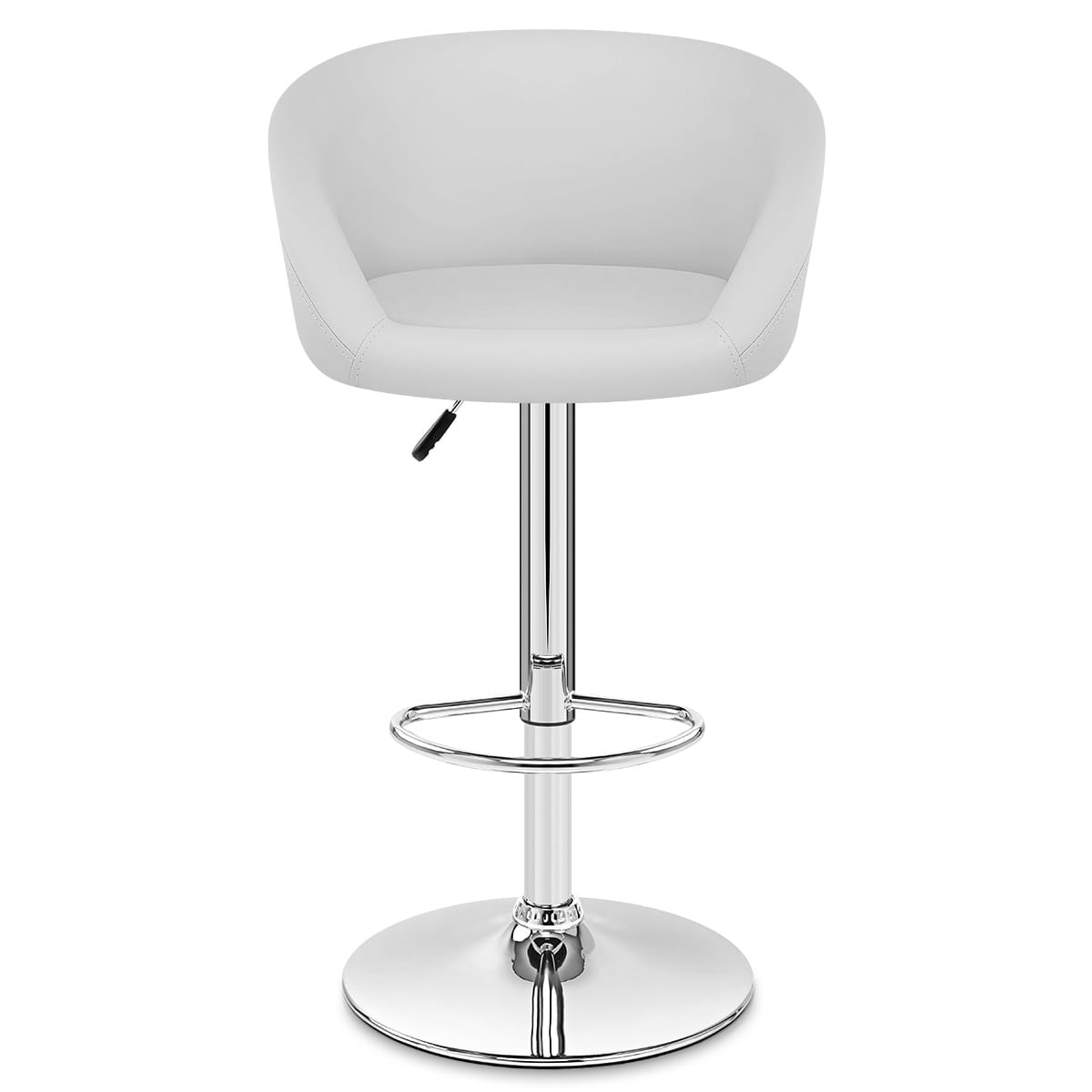 Sgabello Ecopelle Cromato - Eclipse Bianco