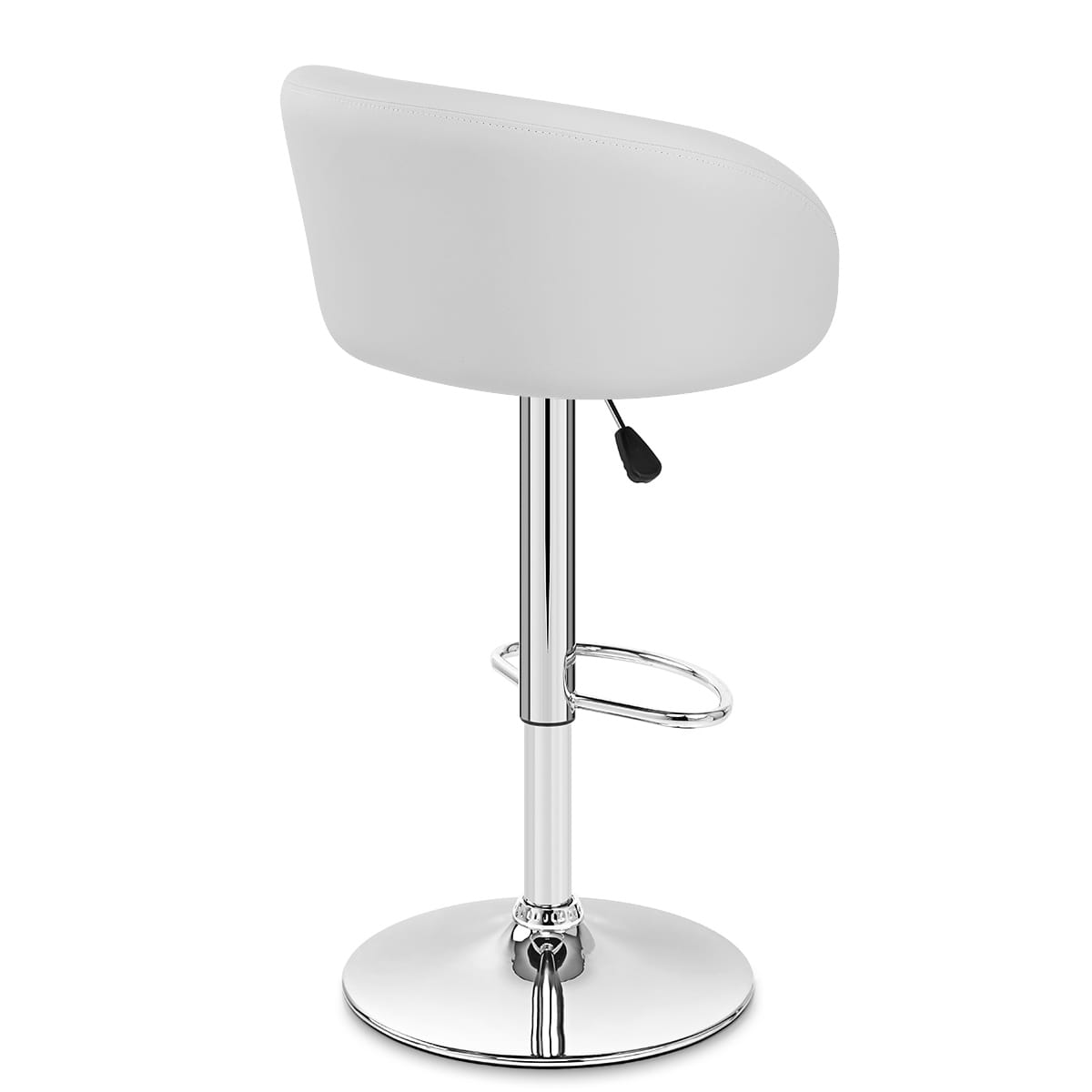Sgabello Ecopelle Cromato - Eclipse Bianco