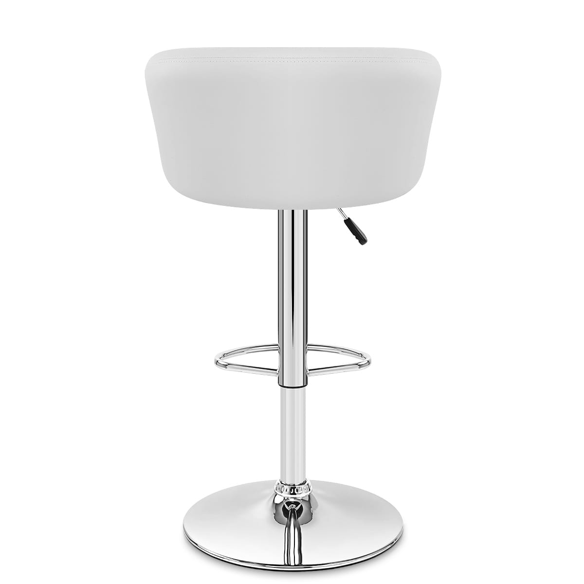 Sgabello Ecopelle Cromato - Eclipse Bianco