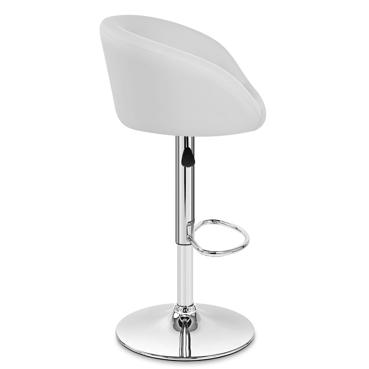 Sgabello Ecopelle Cromato - Eclipse Bianco
