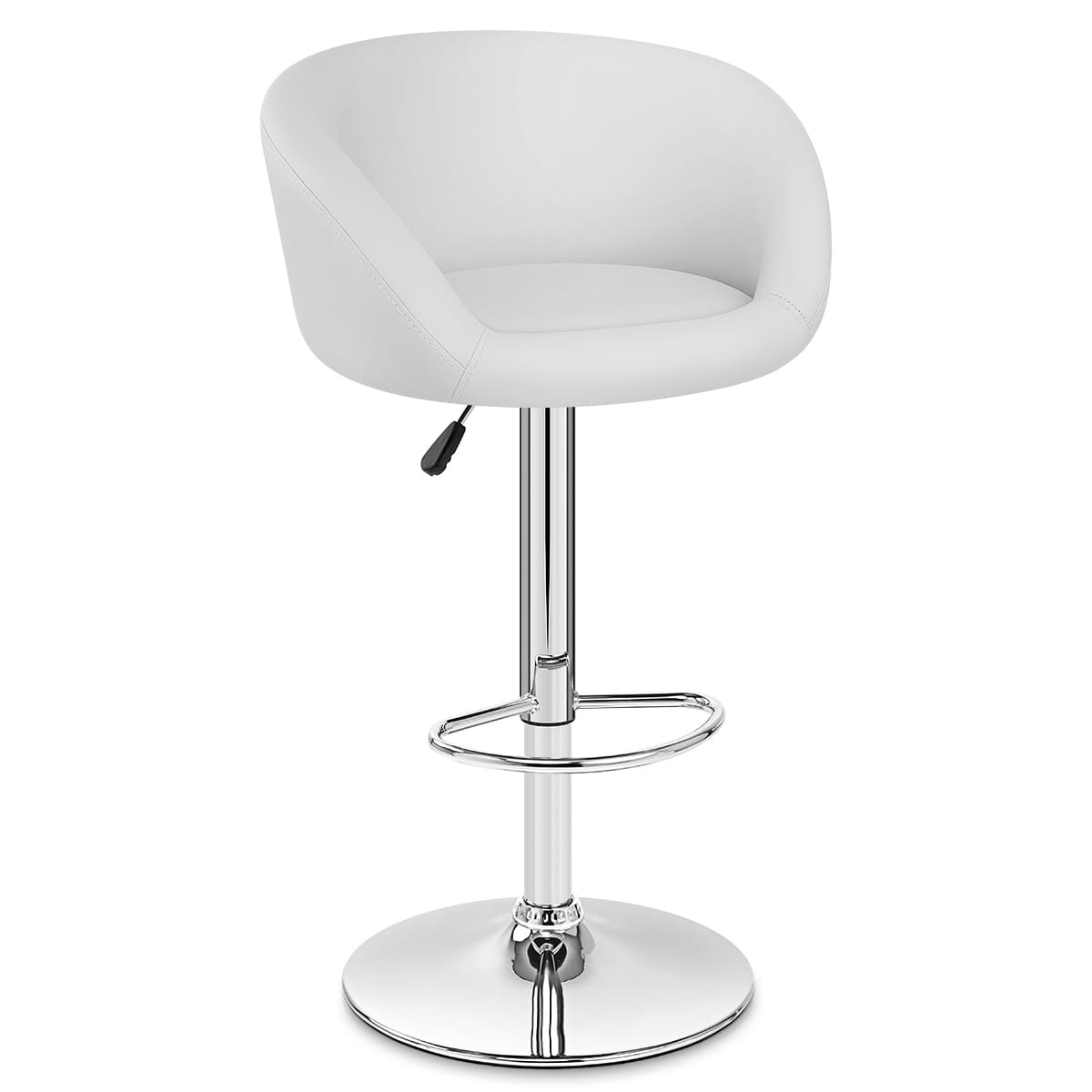 Sgabello Ecopelle Cromato - Eclipse Bianco