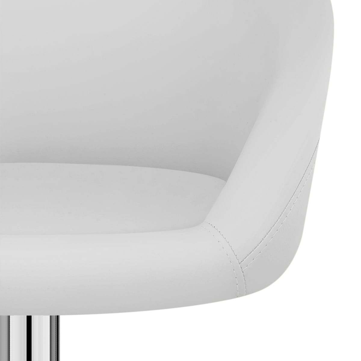 Sgabello Ecopelle Cromato - Eclipse Bianco