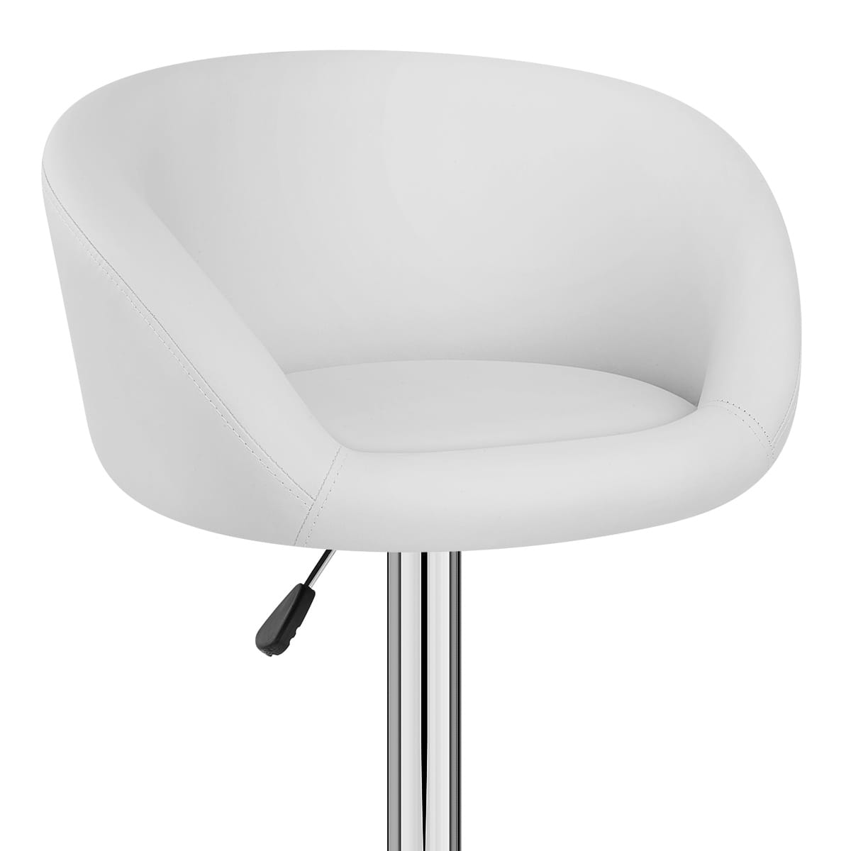 Sgabello Ecopelle Cromato - Eclipse Bianco