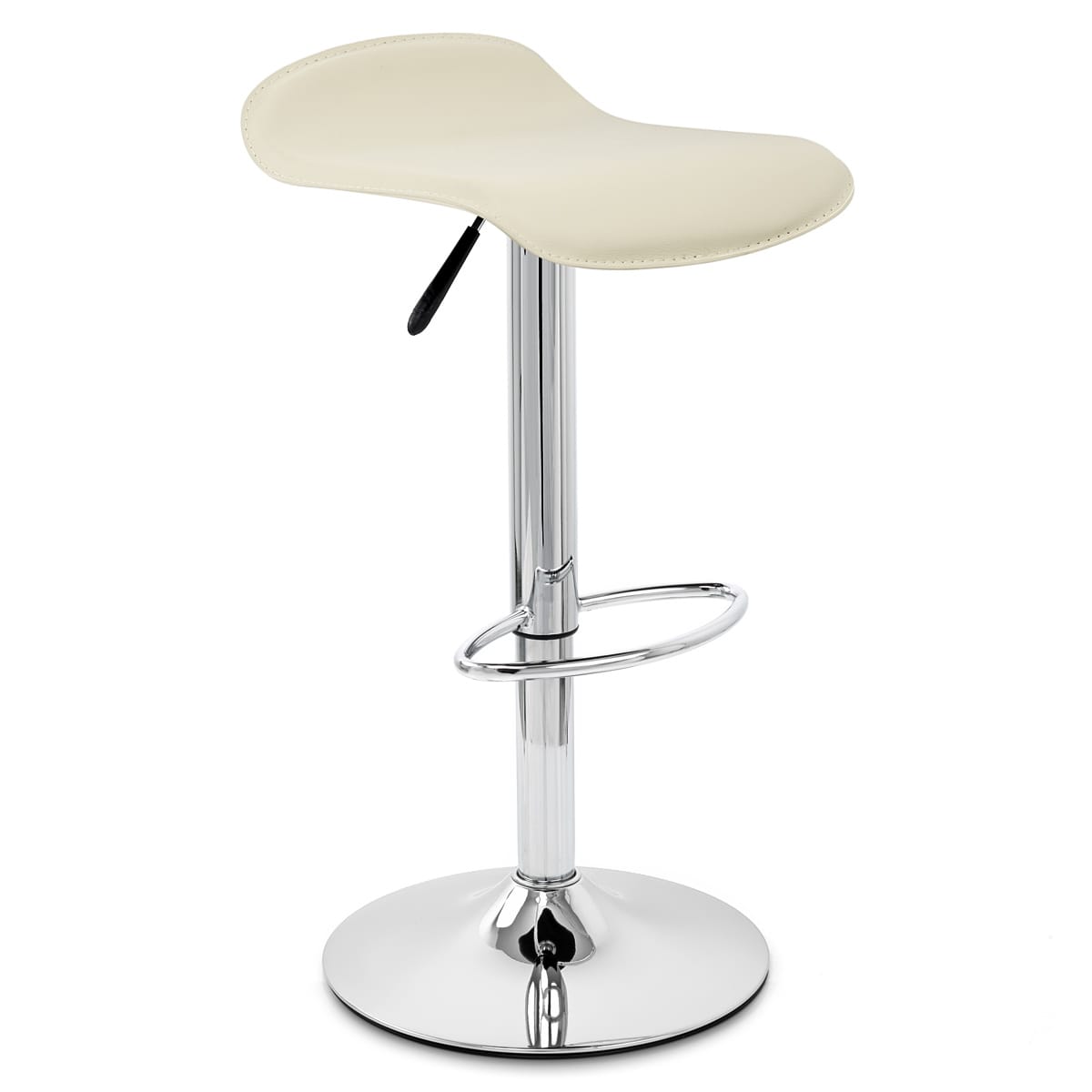 Sgabello Ecopelle Cromato - Zars Crema
