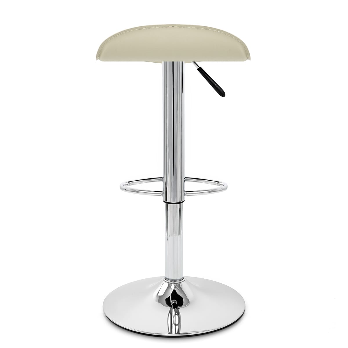 Sgabello Ecopelle Cromato - Zars Crema